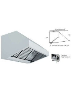 CAMPANA MURAL STANDARD FONDO 800, 1500 CON TURBINA.