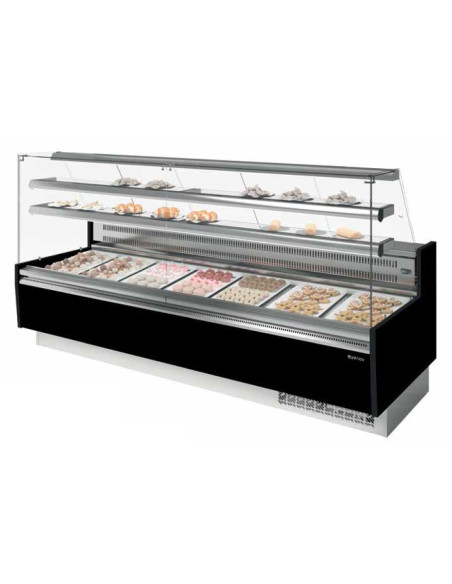 VITRINA EXPOSITORA PASTELERÍA 1200 MM, CRISTAL RECTO.