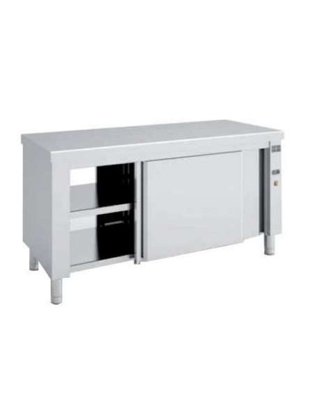 MESA CALIENTE CENTRAL CON PUERTAS CORREDERAS 180*60