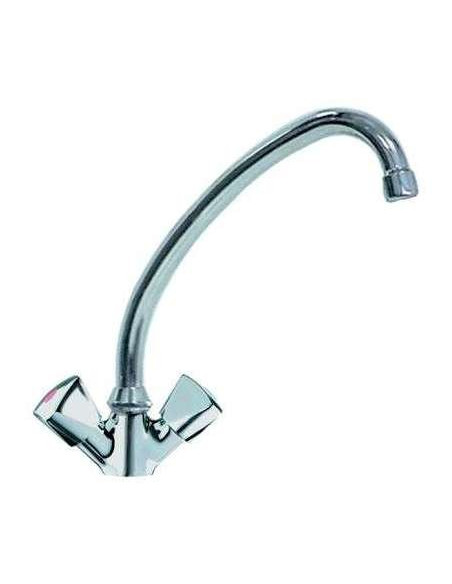 Grifo 2 aguas sobremesa caño alto.