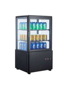 ARMARIO EXPOSITOR REFRIGERADO 4 CARAS NEGRO 58 L