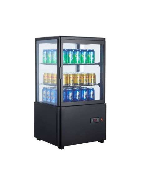 ARMARIO EXPOSITOR REFRIGERADO 4 CARAS NEGRO 58 L