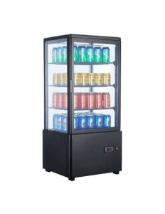 ARMARIO EXPOSITOR REFRIGERADO 4 CARAS NEGRO 78 L