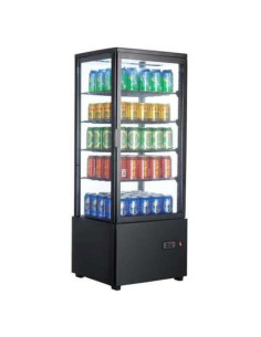 ARMARIO EXPOSITOR REFRIGERADO 4 CARAS 98 LITROS NEGRO