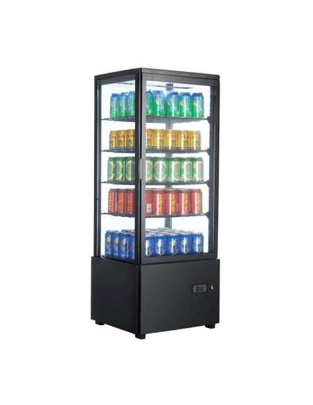 ARMARIO EXPOSITOR REFRIGERADO 4 CARAS 98 LITROS NEGRO