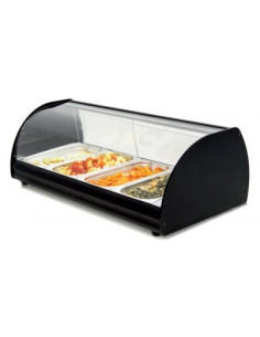 VITRINA CALIENTA TAPAS 4 BANDEJAS LUZ LED.