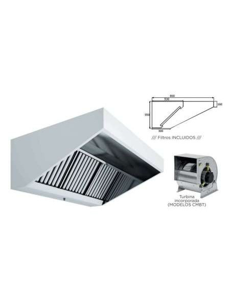 CAMPANA MURAL 200XX80X55 T/BAJO CON TURBINA