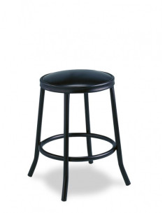 Banqueta tubo acerado, asiento tapizado.