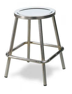 Banqueta tubo acerado, asiento acero inoxidable.