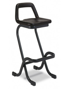 Taburete tubo oval acerado, asiento espuma