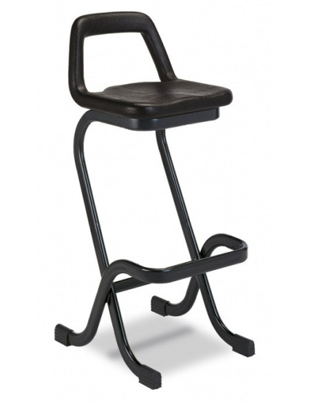 Taburete tubo oval acerado, asiento espuma
