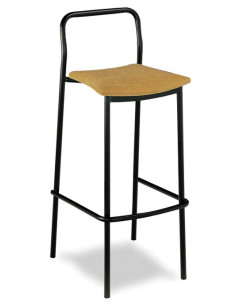 Taburete tubo acerado, asiento tapizado