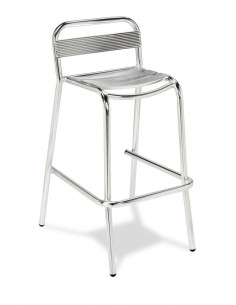Taburete aluminio anonizado asiento en aluminio
