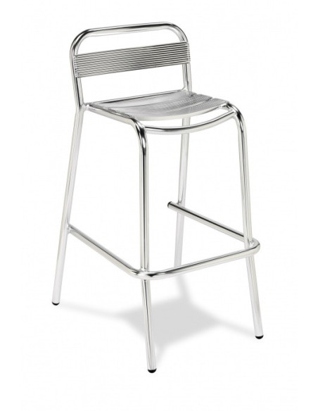 Taburete aluminio anonizado asiento en aluminio