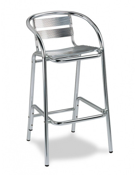 Taburete aluminio anonizado asiento en aluminio