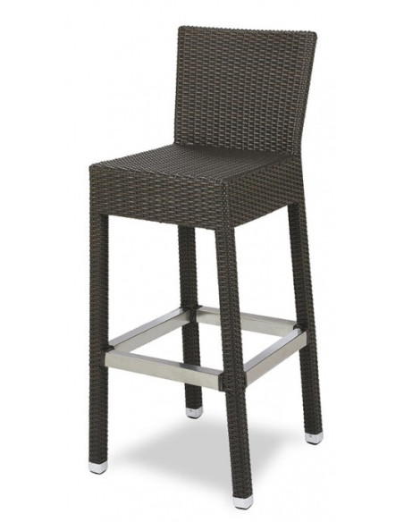 Taburete tubo aluminio, asiento médula sintética