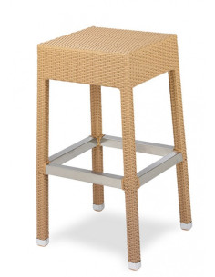 Taburete tubo aluminio, asiento médula sintética