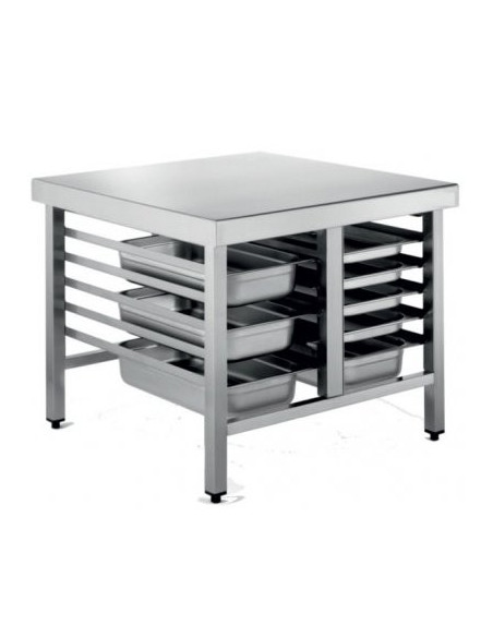 Mesa soporte para horno guías 6+6 GN1/1 110x85x70