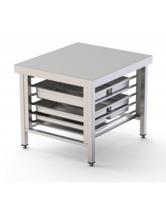 Mesa soporte para horno guías 6 GN2/1 85X75X70.