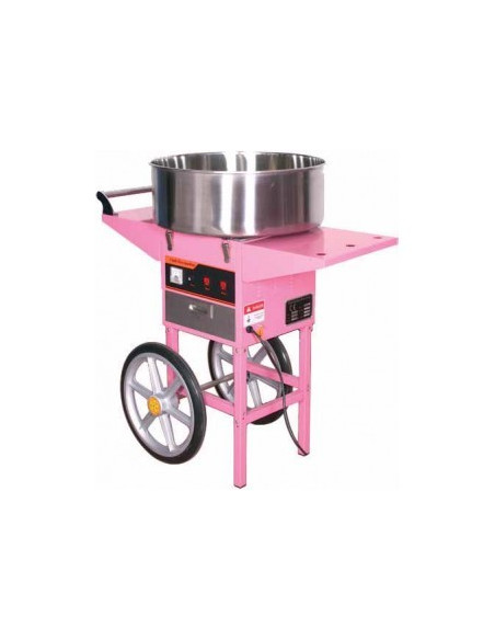 Máquina de algodón dulce con carro.