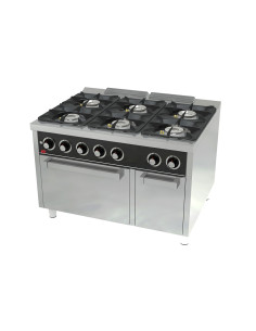 Cocina a gas 6 fuegos con horno 120x93x88