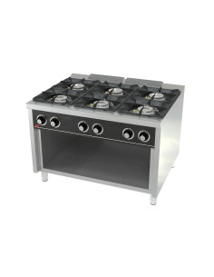Cocina 6 fuegos con estante 120x93x88.
