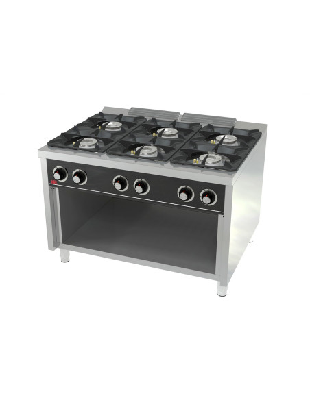 Cocina 6 fuegos con estante 120x93x88.