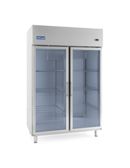 Armario refrigeración puerta cristal GN2/1 140X80X215.