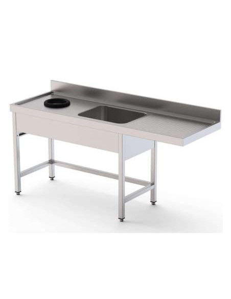 Fregadero con aro desbarazado 180x70x85.