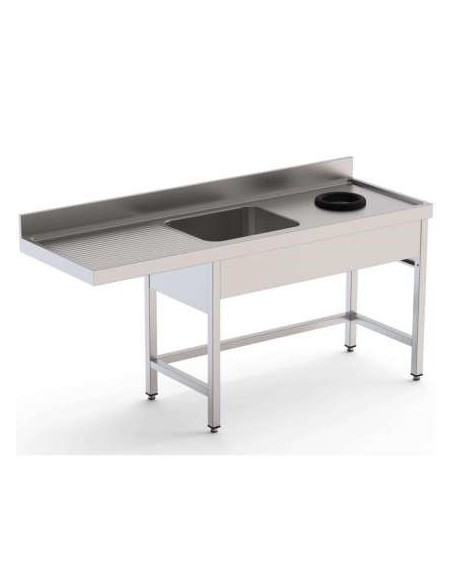 Fregadero con aro desbarazado 180x70x85.