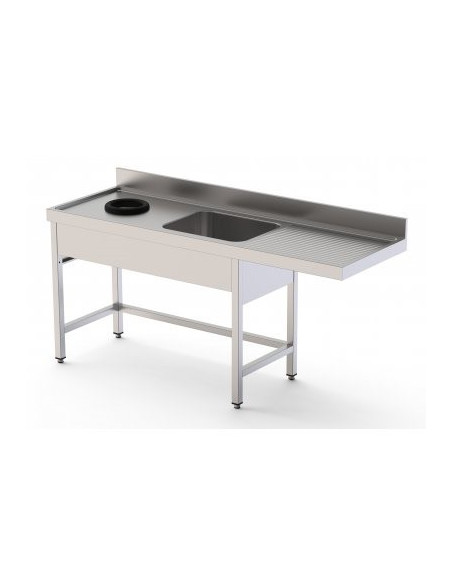 Fregadero con aro desbarazado 180x60x85