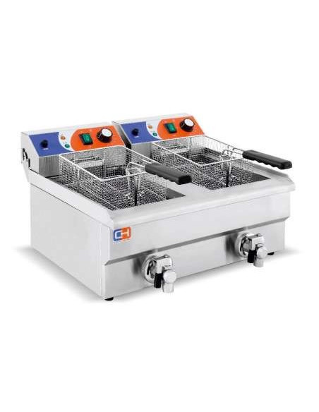 Freidora eléctrica sobremesa 12+12 litros