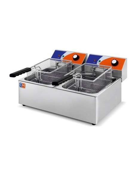 Freidora eléctrica sobremesa 6+6 litros