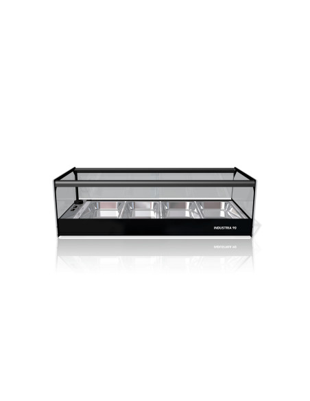 Vitrina caliente cristal plano 4 bandejas 1/3x40
