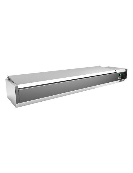 Vitrina 9 cubetas GN1/3 con tapa 200x40x27.