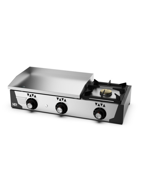 Plancha 600 gas cromo+fogón 93x47x23