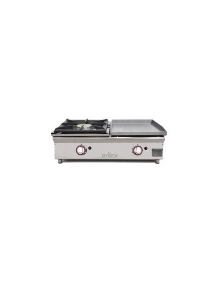 Plancha 400 gas laminada + fogón 6 mm 80x46x24