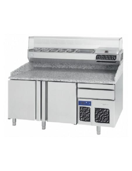 MESA REFRIGERADA 2P PARA PIZZAS GN FONDO 80 INFRICO